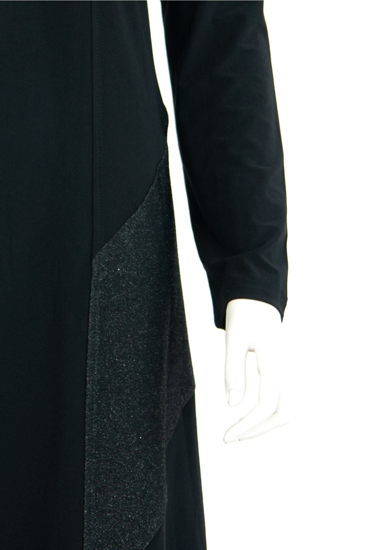 Kadın Önü Açık Kapamasız Şık Zarif Simli Modelli Rahat Kesim Sandy Kumaş Anne Uzun Hırka