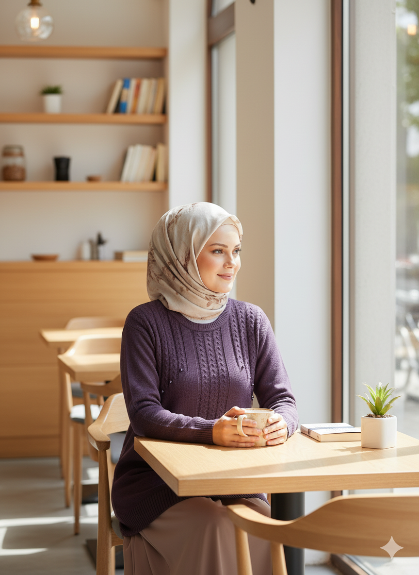 Oppland Kadın Kışlık Triko Kazak Bisiklet Yaka Boncuk Detaylı Motifli Rahat Tam Kalıp