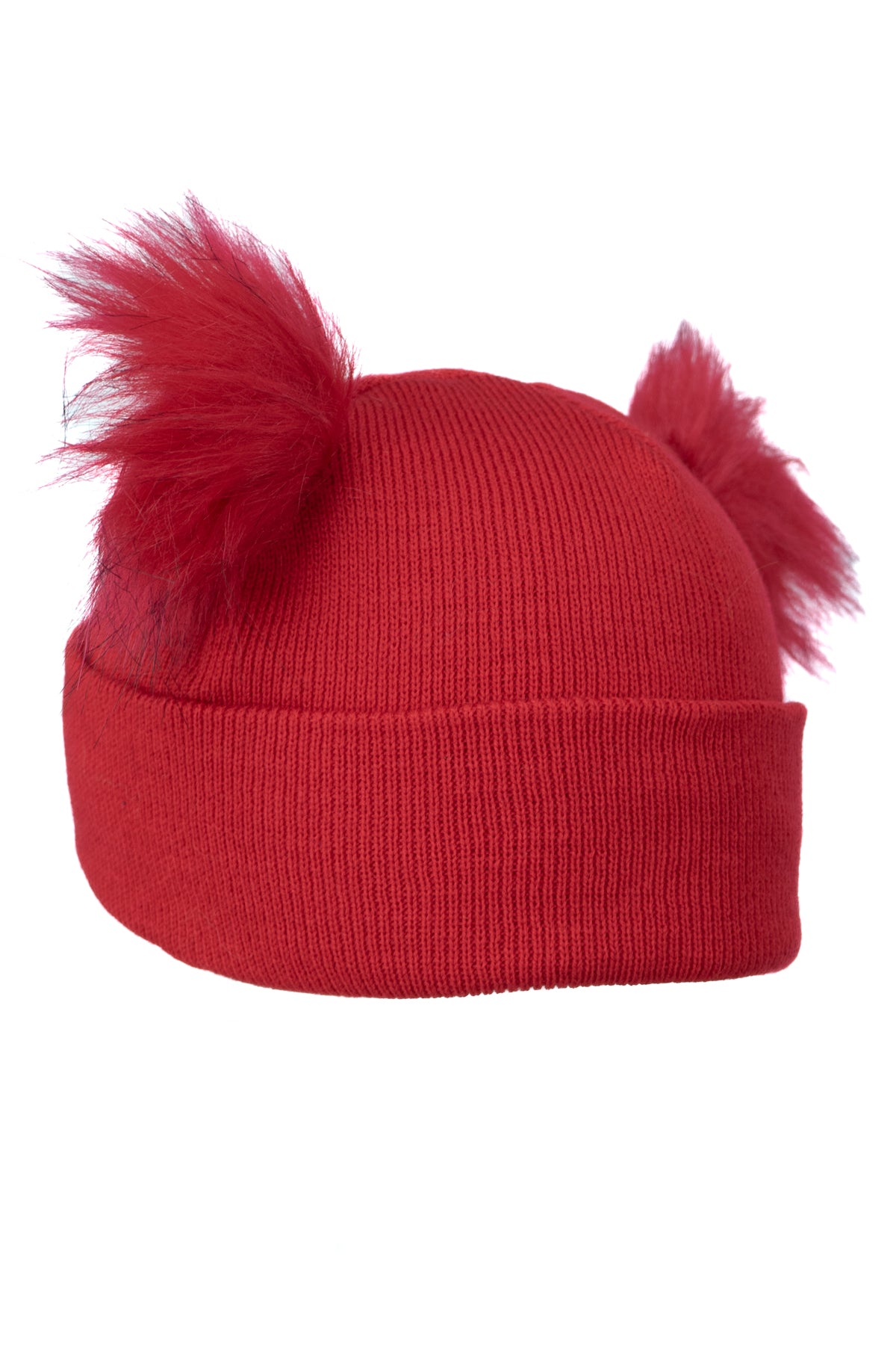 Oppland Kız Çocuk Kışlık Kalın Bere Çift Ponpon Model Pamuklu Katlamalı Sıcak Tutar Esnek Rüzgar Geçirmez Rahat Tasarım