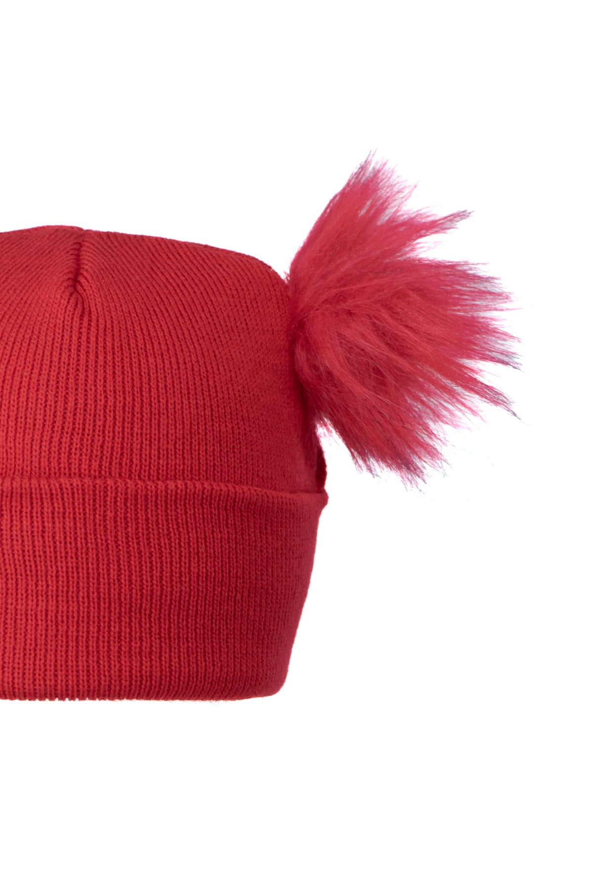 Oppland Kız Çocuk Kışlık Kalın Bere Çift Ponpon Model Pamuklu Katlamalı Sıcak Tutar Esnek Rüzgar Geçirmez Rahat Tasarım