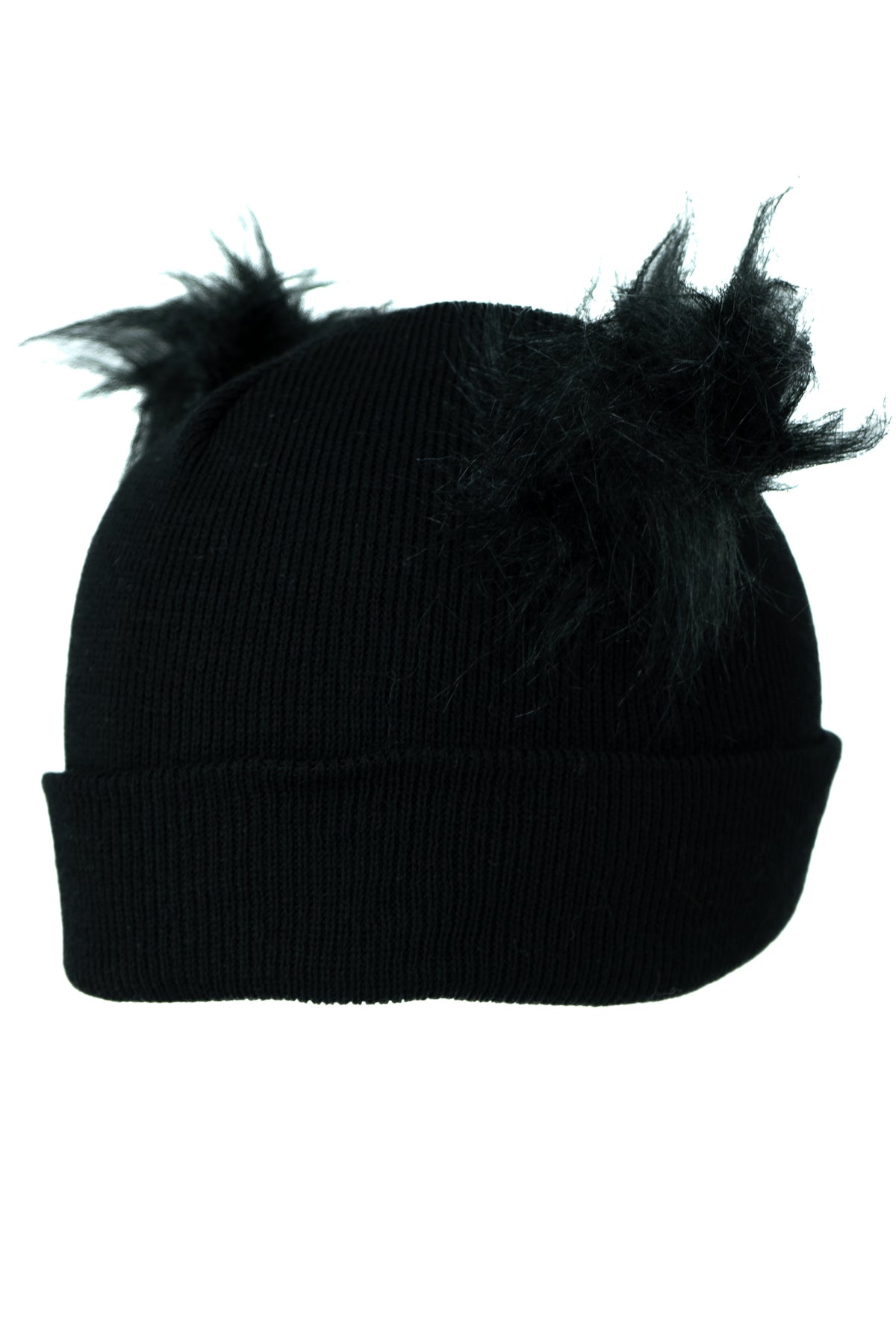 Oppland Kız Çocuk Kışlık Kalın Bere Çift Ponpon Model Pamuklu Katlamalı Sıcak Tutar Esnek Rüzgar Geçirmez Rahat Tasarım