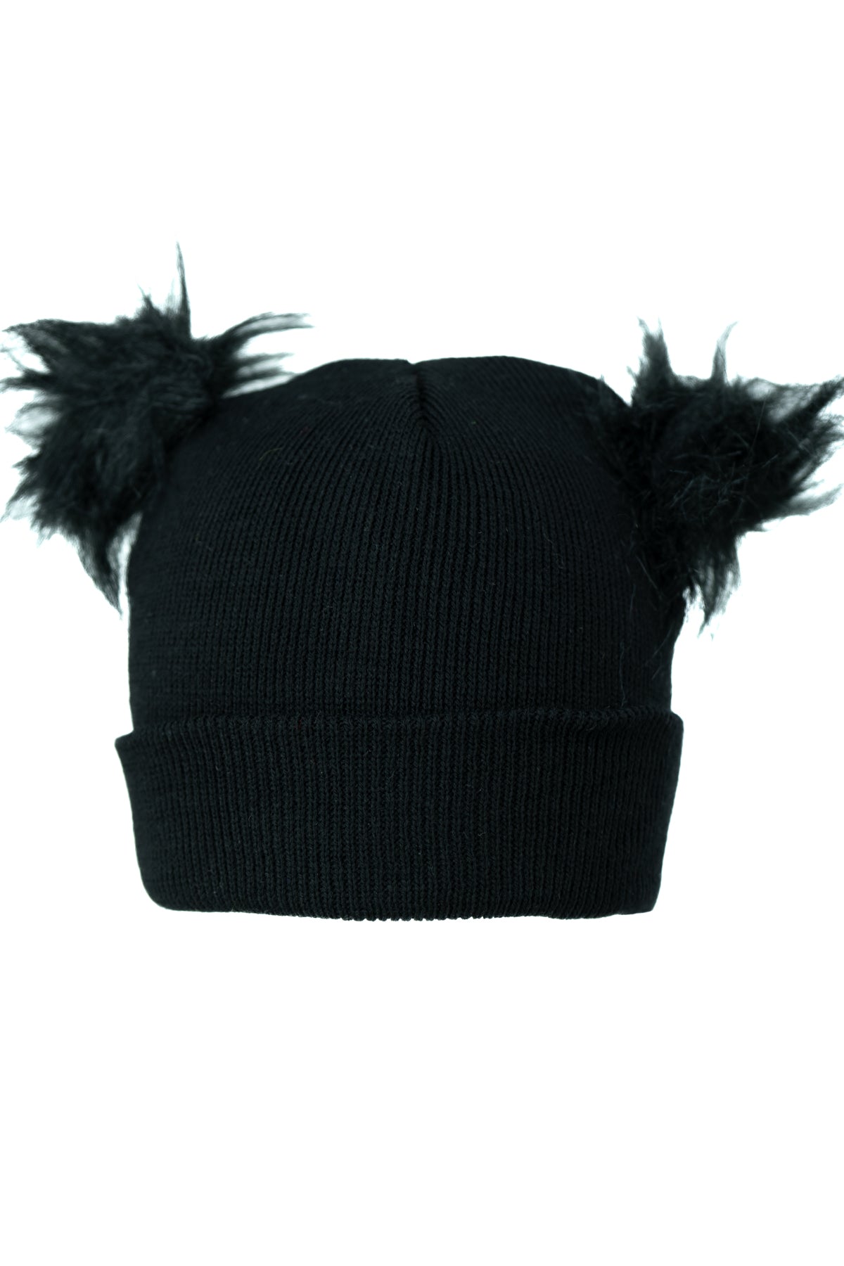 Oppland Kız Çocuk Kışlık Kalın Bere Çift Ponpon Model Pamuklu Katlamalı Sıcak Tutar Esnek Rüzgar Geçirmez Rahat Tasarım