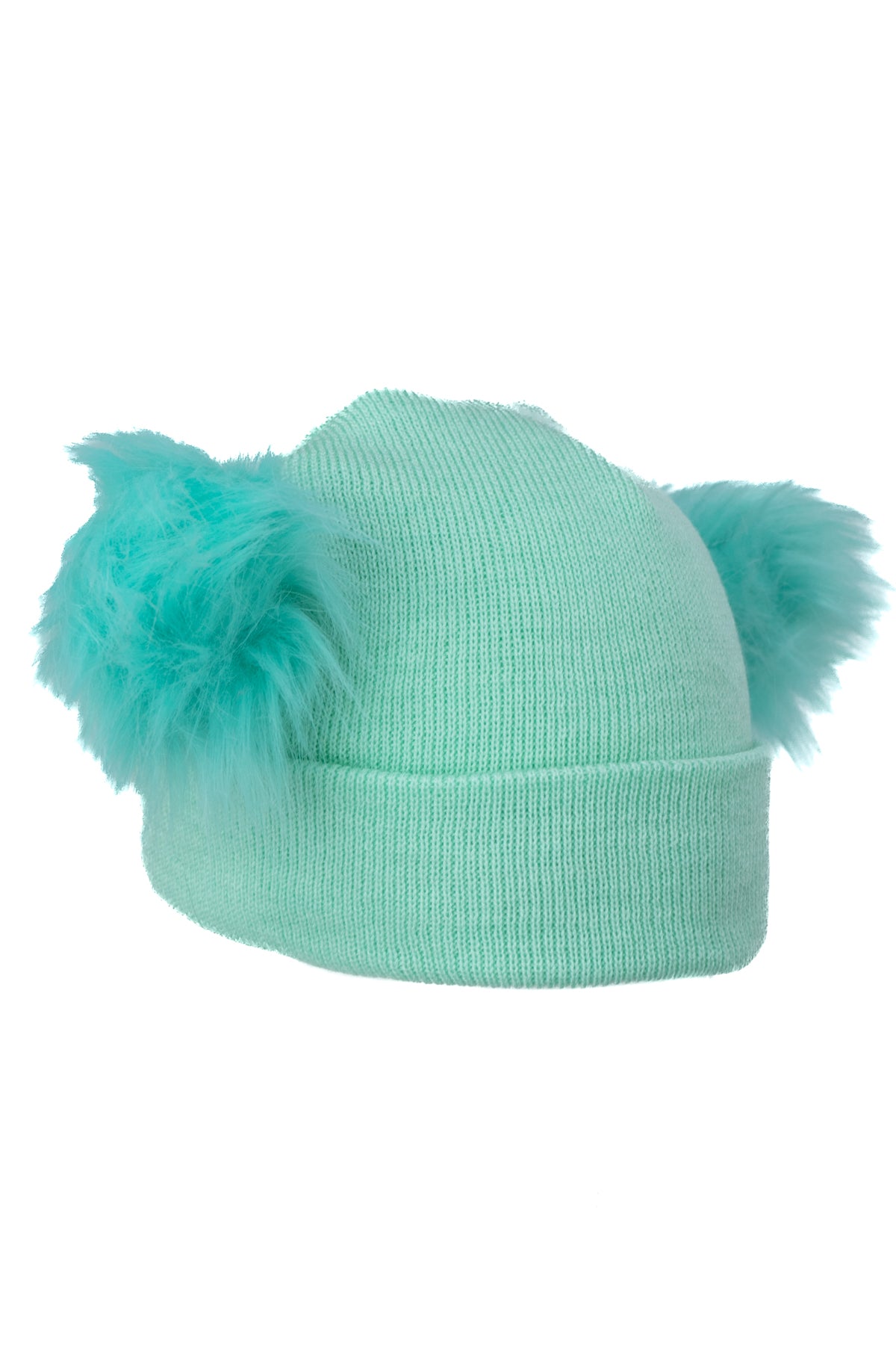 Oppland Kız Çocuk Kışlık Kalın Bere Çift Ponpon Model Pamuklu Katlamalı Sıcak Tutar Esnek Rüzgar Geçirmez Rahat Tasarım