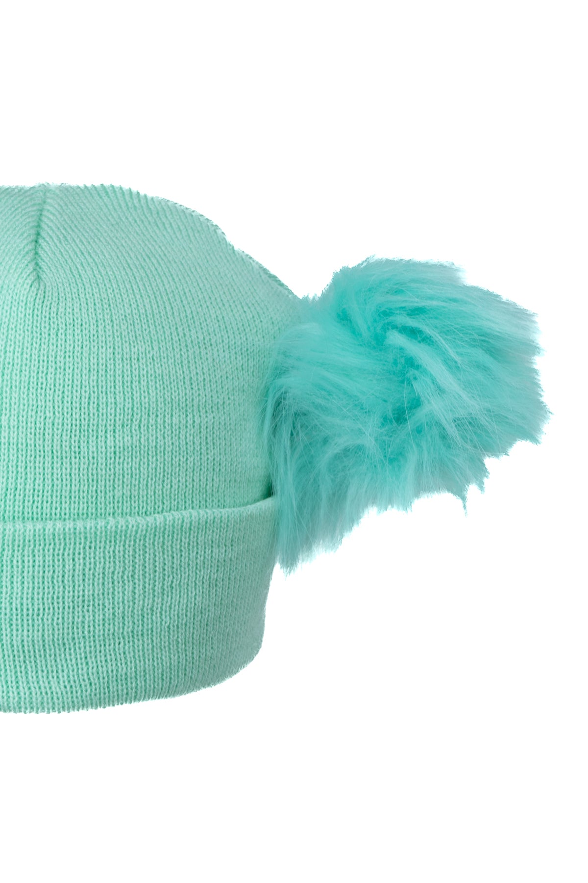 Oppland Kız Çocuk Kışlık Kalın Bere Çift Ponpon Model Pamuklu Katlamalı Sıcak Tutar Esnek Rüzgar Geçirmez Rahat Tasarım