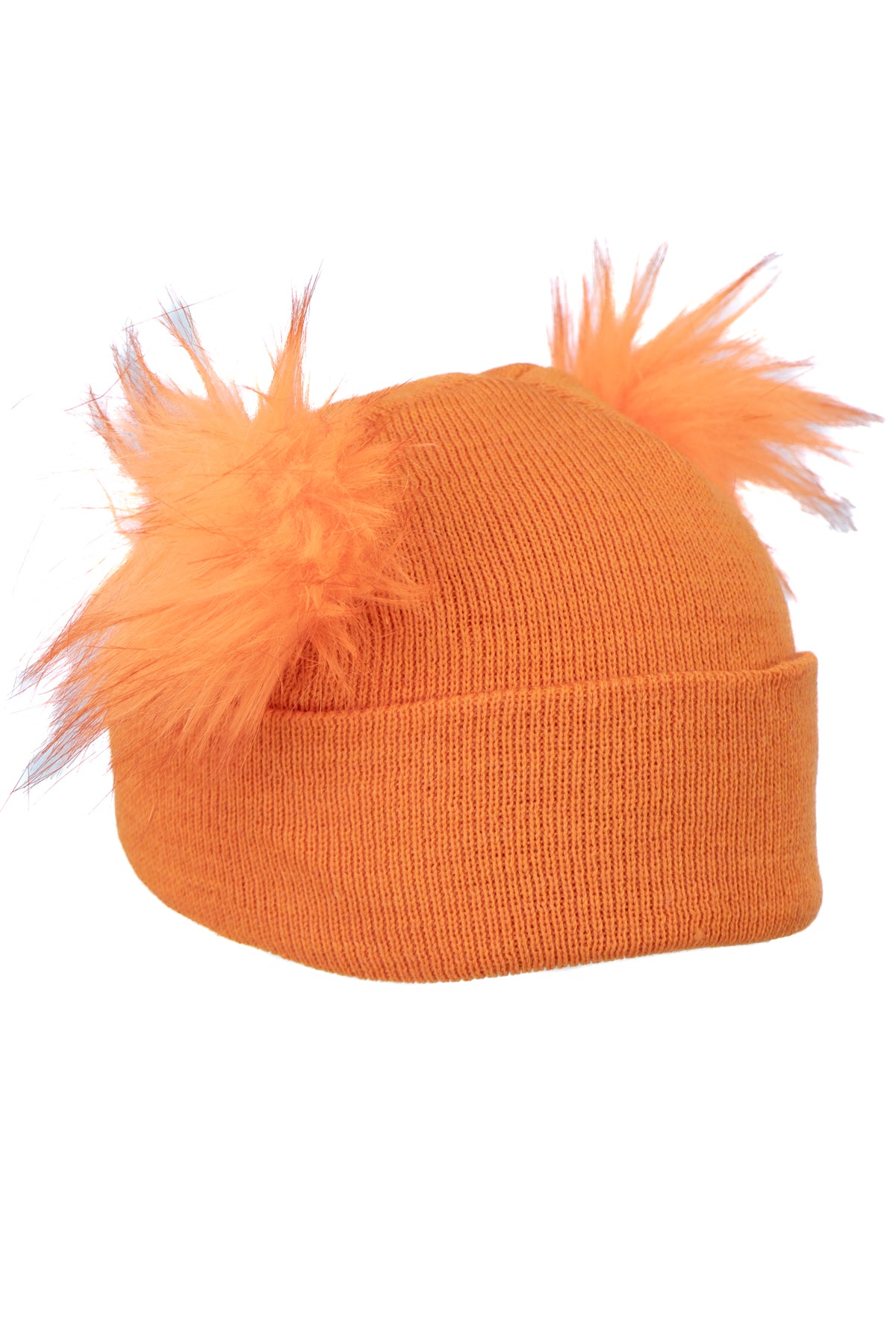 Oppland Kız Çocuk Kışlık Kalın Bere Çift Ponpon Model Pamuklu Katlamalı Sıcak Tutar Esnek Rüzgar Geçirmez Rahat Tasarım