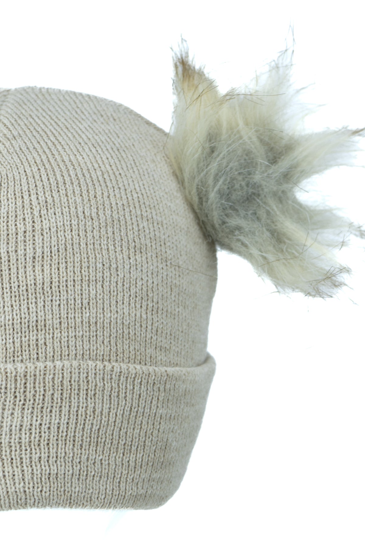 Oppland Kız Çocuk Kışlık Kalın Bere Çift Ponpon Model Pamuklu Katlamalı Sıcak Tutar Esnek Rüzgar Geçirmez Rahat Tasarım