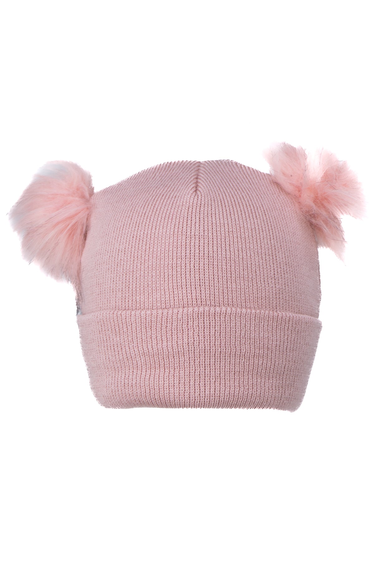 Oppland Kız Çocuk Kışlık Kalın Bere Çift Ponpon Model Pamuklu Katlamalı Sıcak Tutar Esnek Rüzgar Geçirmez Rahat Tasarım