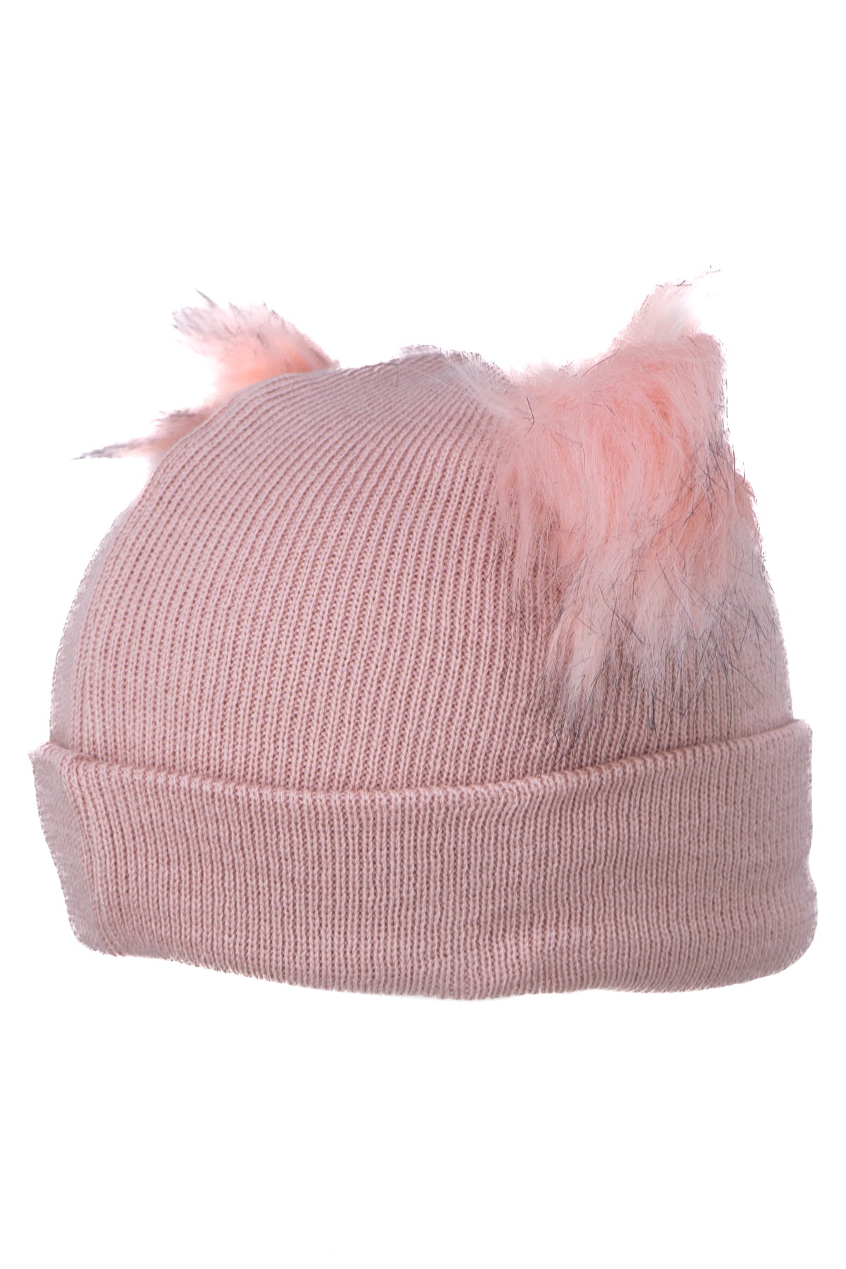 Oppland Kız Çocuk Kışlık Kalın Bere Çift Ponpon Model Pamuklu Katlamalı Sıcak Tutar Esnek Rüzgar Geçirmez Rahat Tasarım