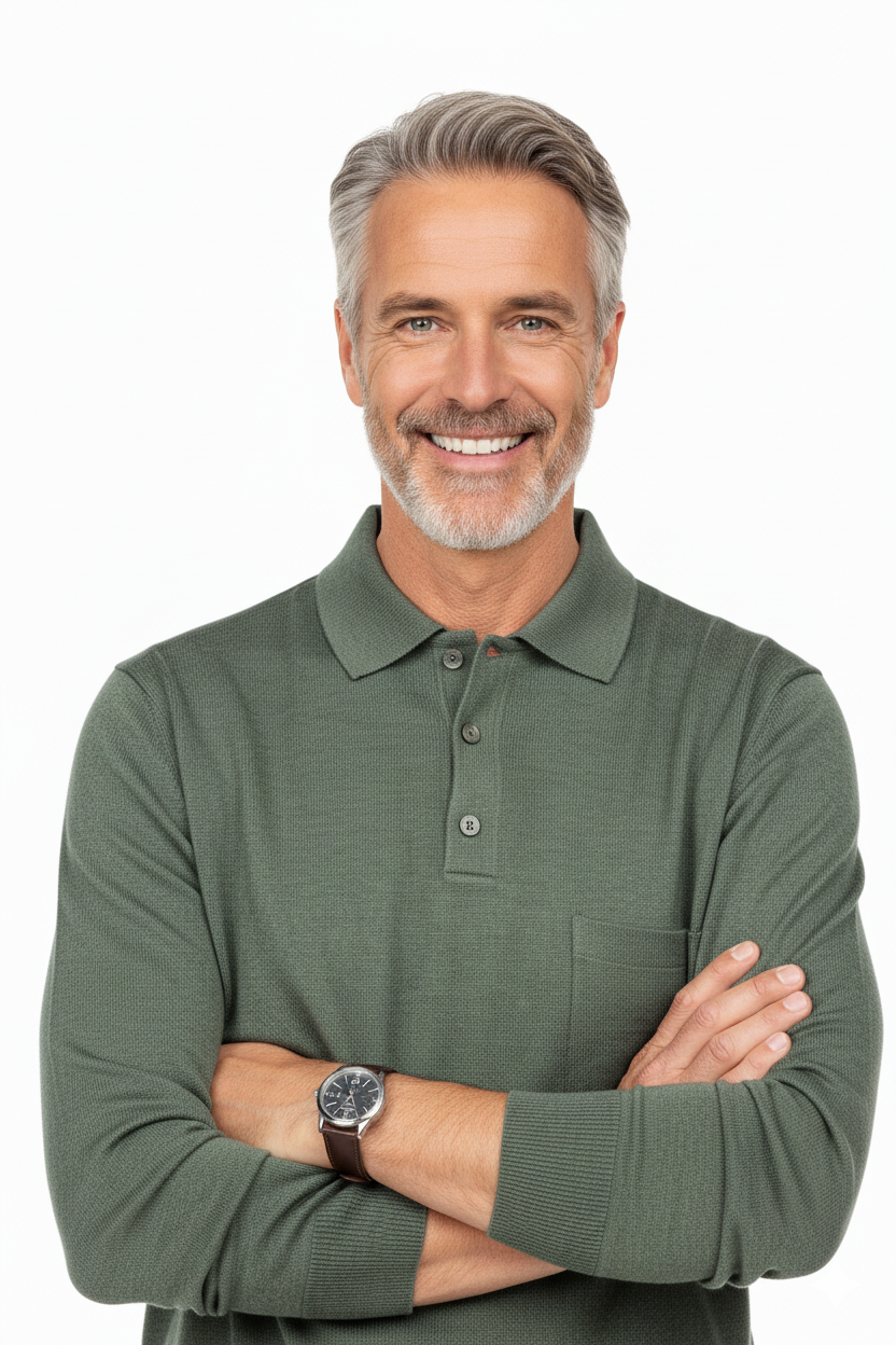 Oppland Erkek Kazak Premium Yün Tarzı Klasik Polo Yaka Düğmeli Cepli Rahat Tam Kalıp