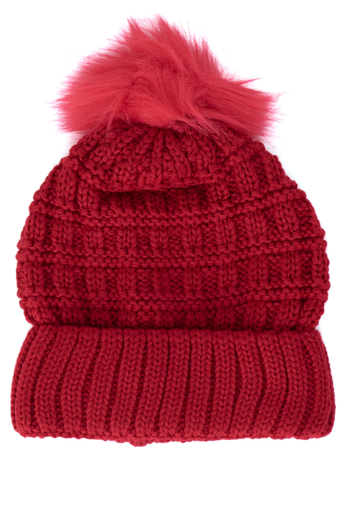 Oppland Kadın Kışlık Kalın Ponponlu Bere ve Atkı Takımı Pamuklu Katlamalı Sıcak Tutar Esnek Rüzgar Geçirmez Rahat Hafif