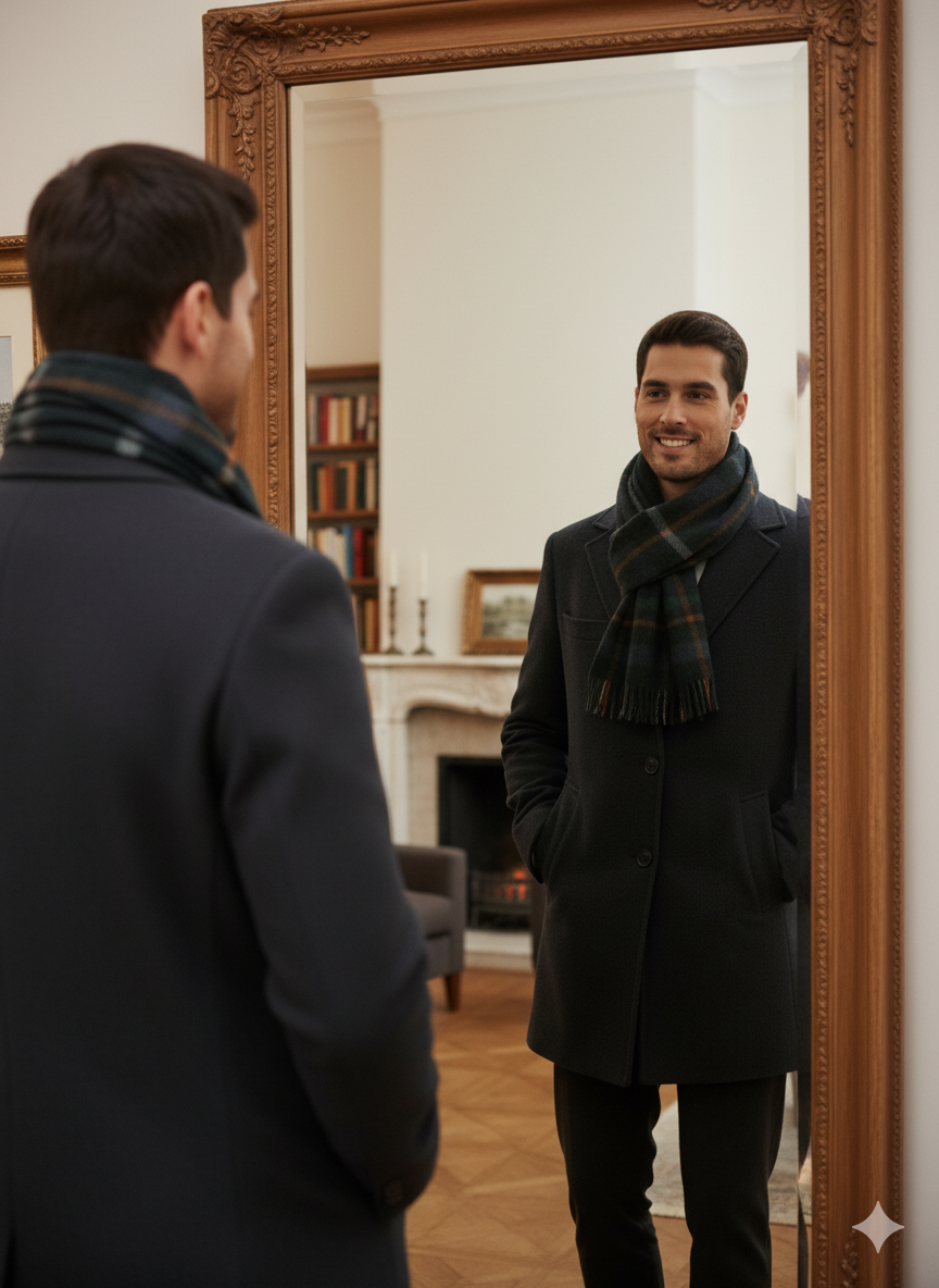 Oppland Erkek Kışlık Atkı Çizgili Pamuklu Örme Püsküllü Yumuşak Dokulu Şık Ve Jakarlı Model