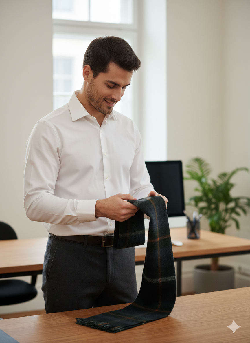 Oppland Erkek Kışlık Atkı Çizgili Pamuklu Örme Püsküllü Yumuşak Dokulu Şık Ve Jakarlı Model