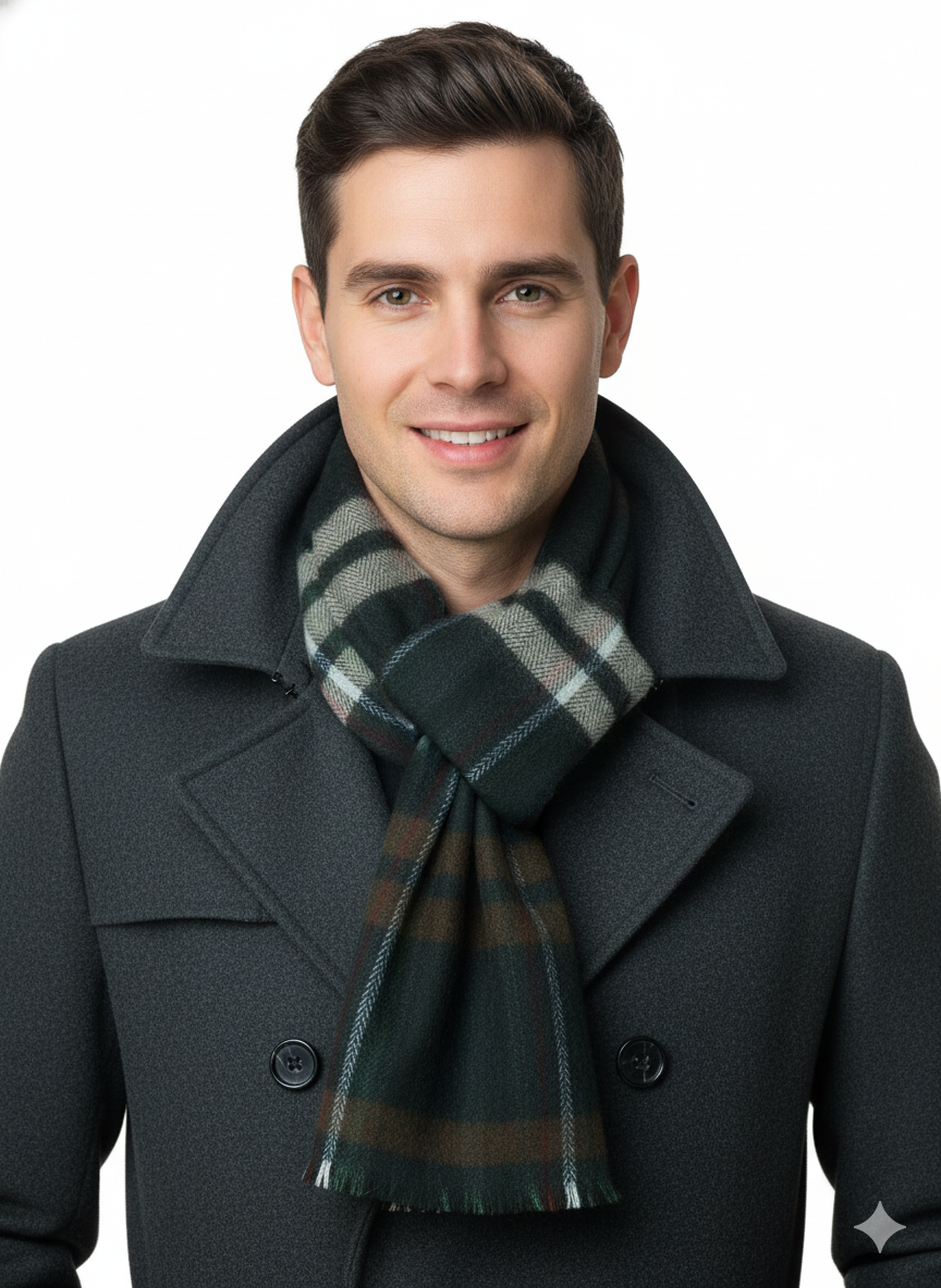 Oppland Erkek Kışlık Atkı Çizgili Pamuklu Örme Püsküllü Yumuşak Dokulu Şık Ve Jakarlı Model