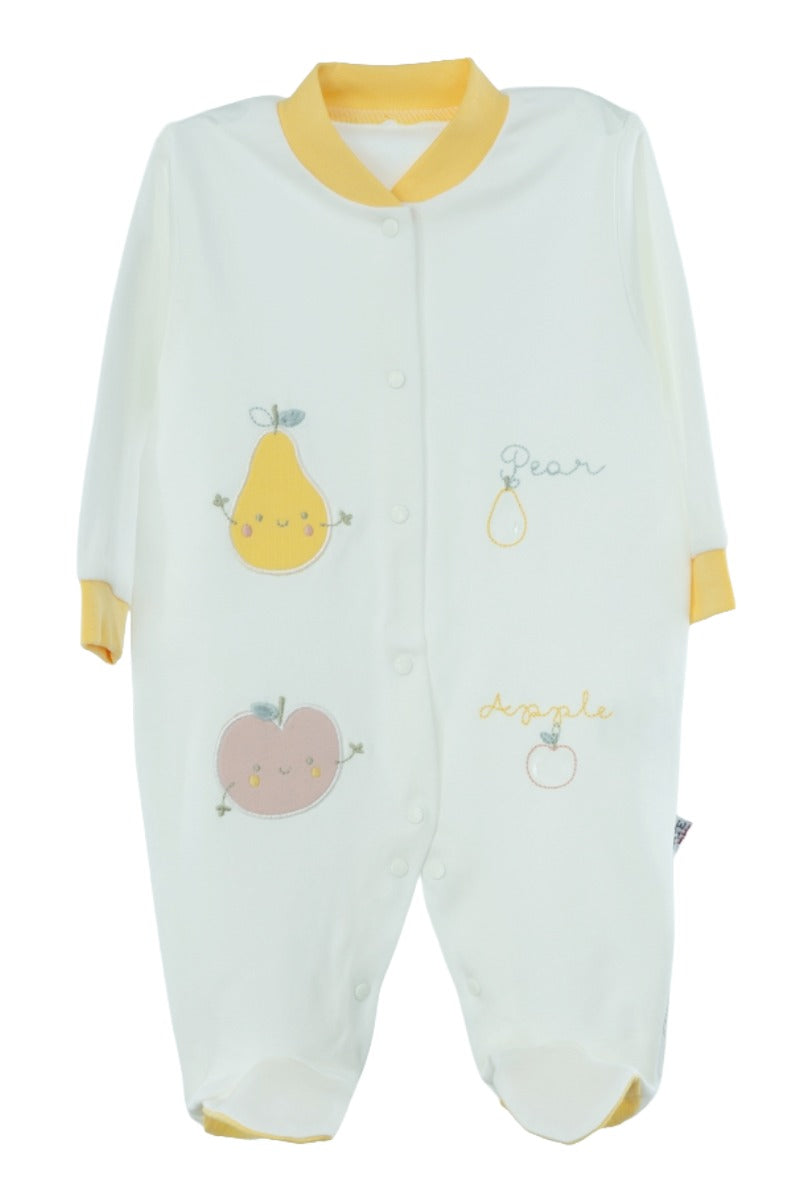 Oppland Erkek Bebek Tulum 3-6 Aylık Organik %100 Pamuk Kumaş Uzun Kol Çıtçıtlı OPEBT25BYZMOD51