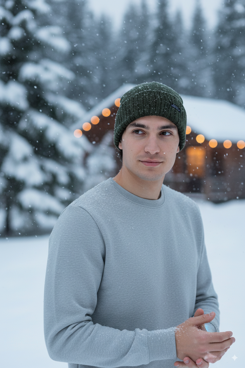 Erkek Kışlık Kalın Bere Pamuklu Katlamalı Stone Model Sıcak Tutar Esnek Rüzgar Geçirmez