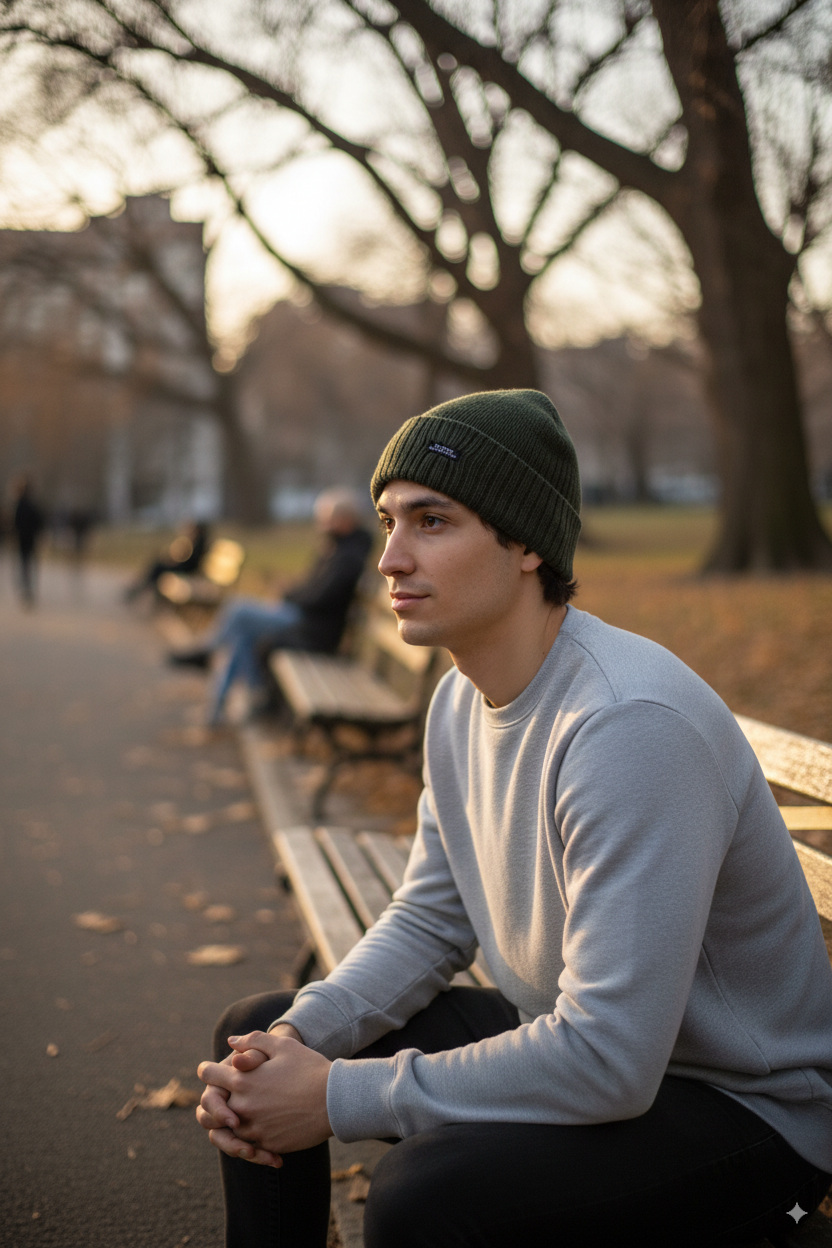 Erkek Kışlık Kalın Bere Pamuklu Katlamalı Stone Model Sıcak Tutar Esnek Rüzgar Geçirmez