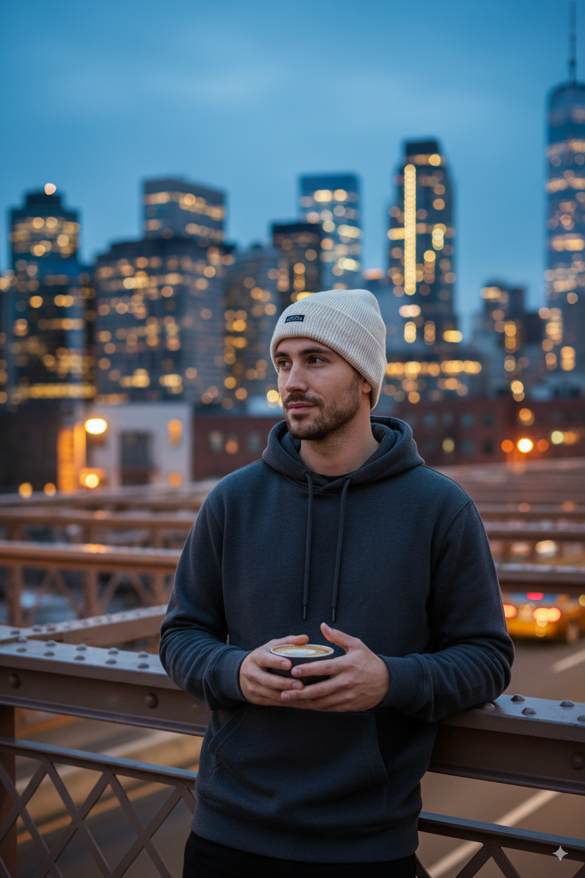 Erkek Kışlık Kalın Bere Pamuklu Katlamalı Stone Model Sıcak Tutar Esnek Rüzgar Geçirmez