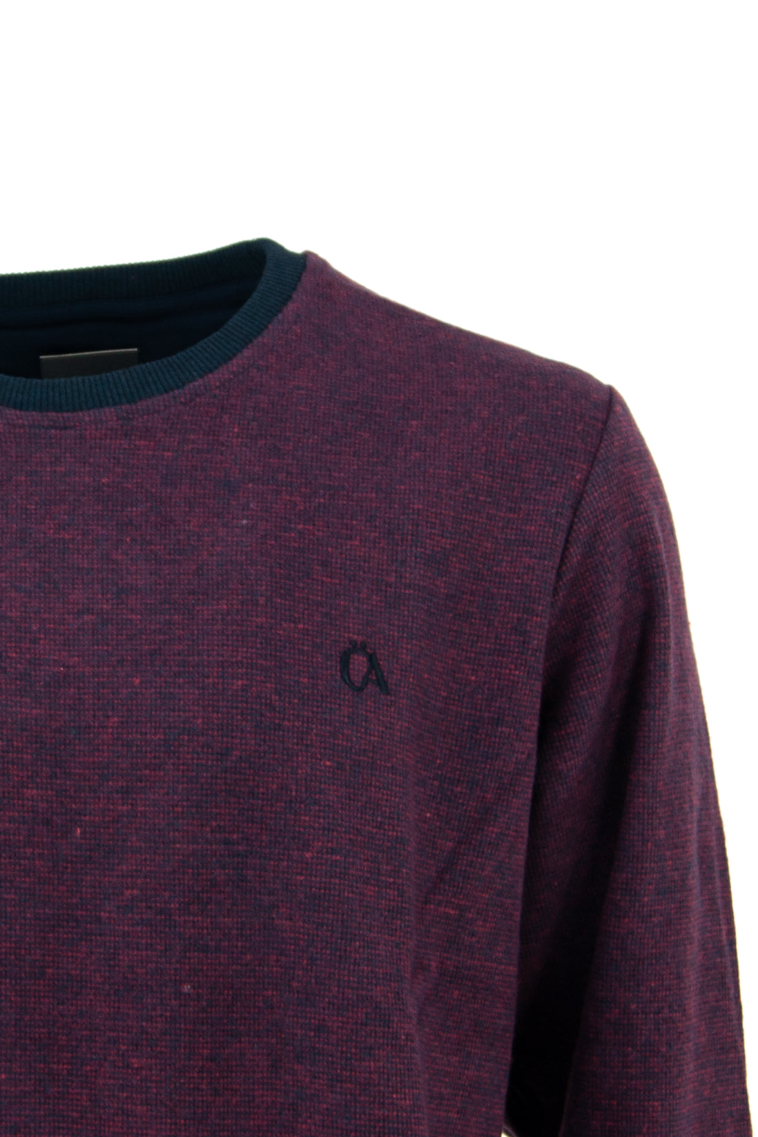 Erkek Kışlık Düğmeli Bisiklet Yaka Armalı Uzun Kollu Kırçıllı Şardonlu Pamuklu Dokuma Kazak