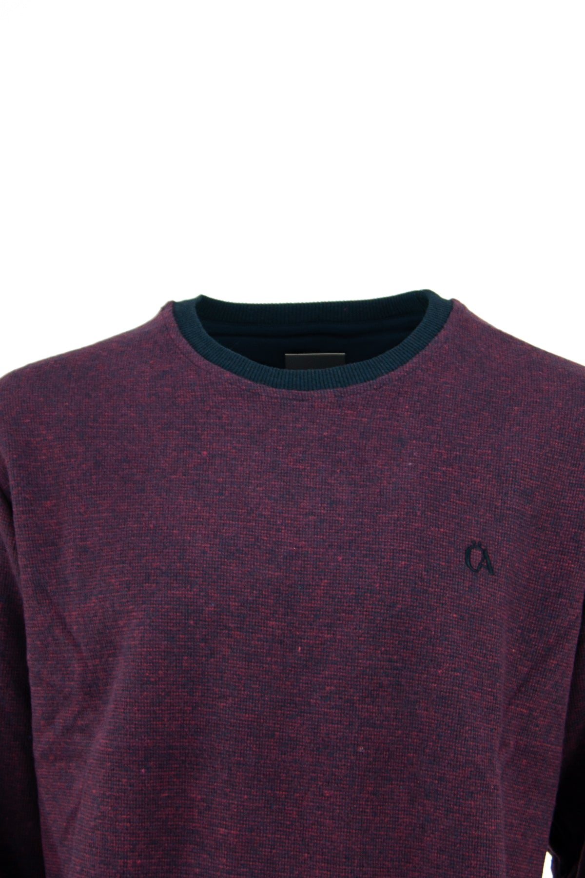 Erkek Kışlık Düğmeli Bisiklet Yaka Armalı Uzun Kollu Kırçıllı Şardonlu Pamuklu Dokuma Kazak