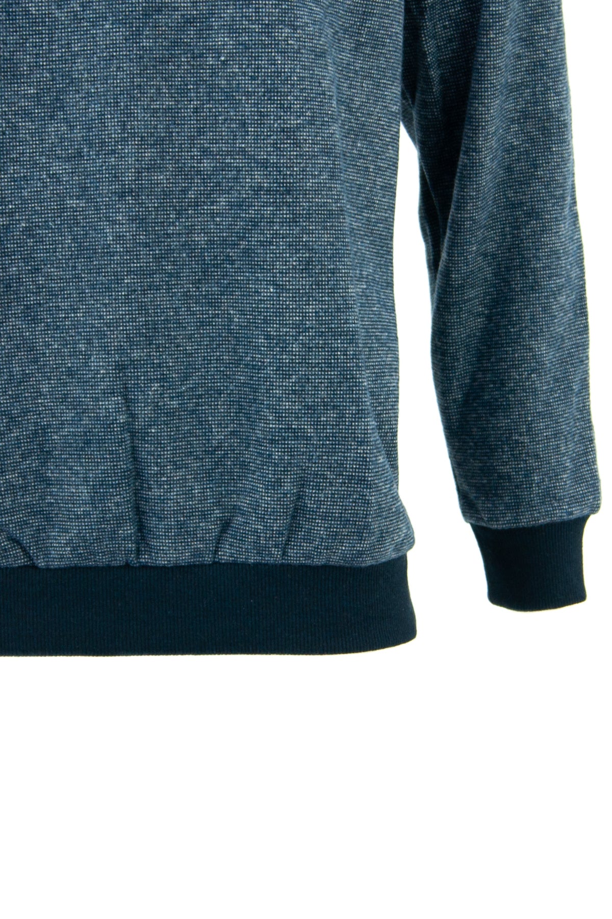 Erkek Kışlık Düğmeli Bisiklet Yaka Armalı Uzun Kollu Kırçıllı Şardonlu Pamuklu Dokuma Kazak