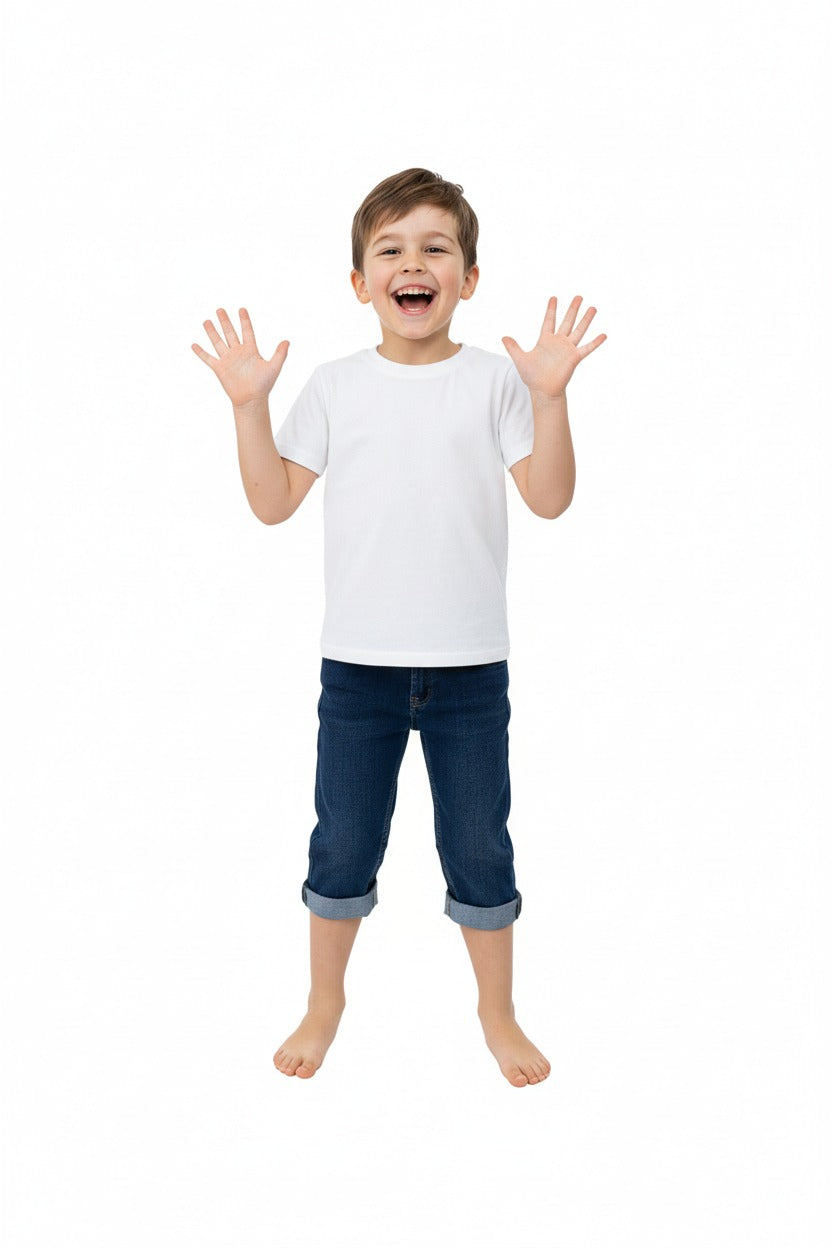 Yazlık Erkek Çocuk Kot Kapri Şort 3-12 Yaş için Diz Altı Pamuklu Cepli Rahat Sempatik