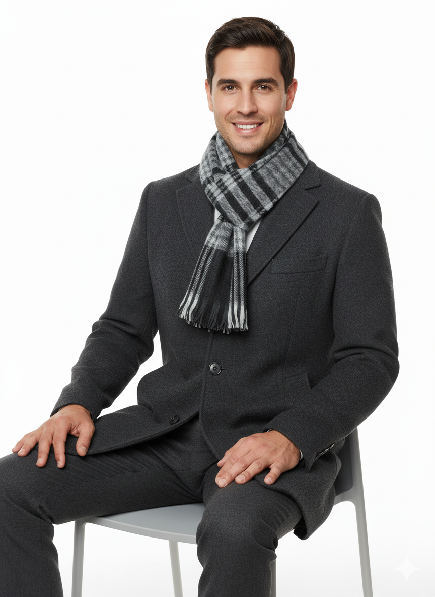 Oppland Erkek Kışlık Atkı Çizgili Pamuklu Örme Püsküllü Yumuşak Dokulu Şık Ve Sıcak Tutan Model