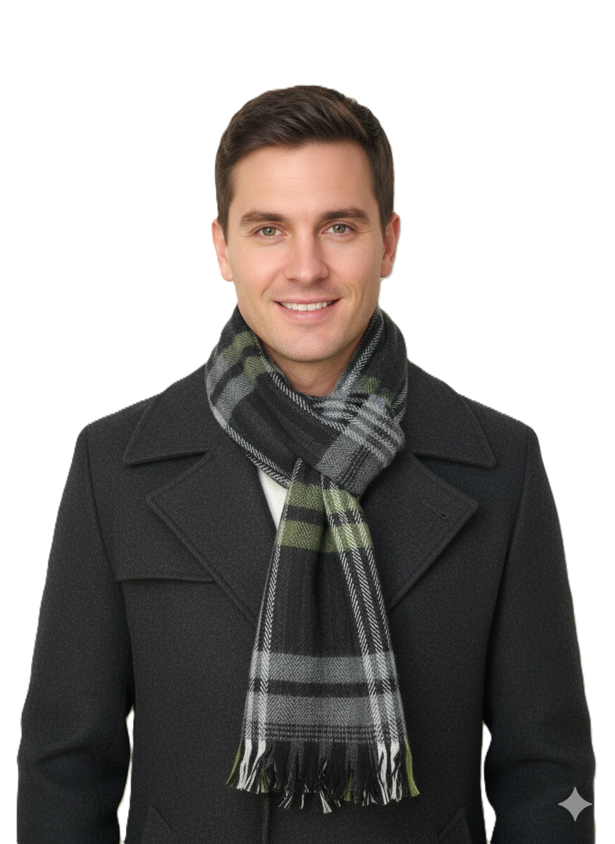 Oppland Erkek Kışlık Atkı Çizgili Pamuklu Örme Püsküllü Yumuşak Dokulu Şık Ve Sıcak Tutan Model