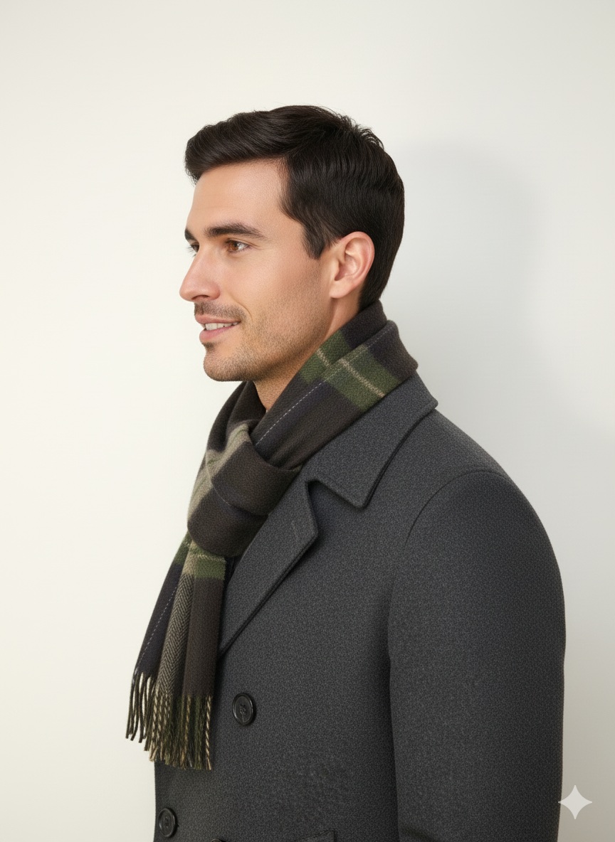 Oppland Erkek Kışlık Atkı Çizgili Pamuklu Örme Püsküllü Yumuşak Dokulu Şık Ve Sıcak Tutan Model