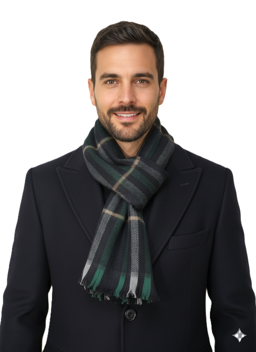 Oppland Erkek Kışlık Atkı Çizgili Pamuklu Örme Püsküllü Yumuşak Dokulu Şık Ve Sıcak Tutan Model