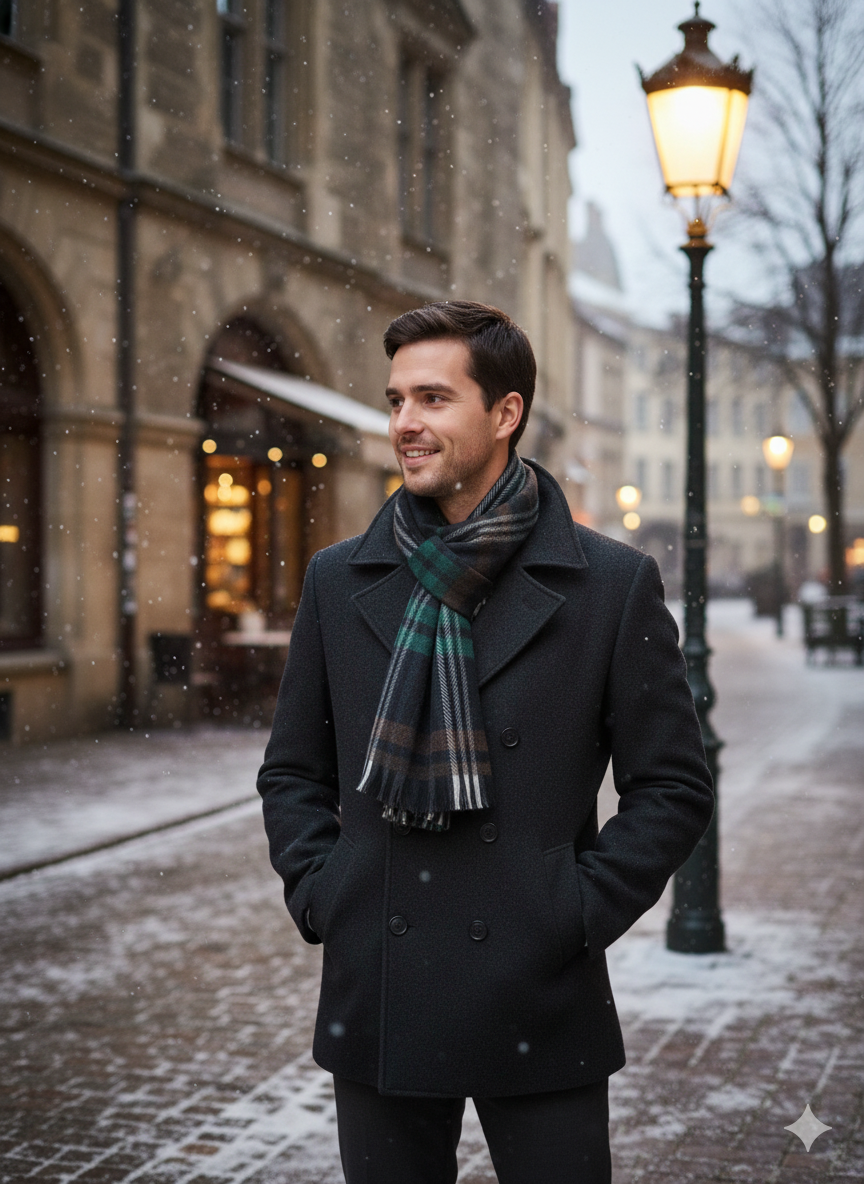 Oppland Erkek Kışlık Atkı Çizgili Pamuklu Örme Püsküllü Yumuşak Dokulu Şık Ve Sıcak Tutan Model