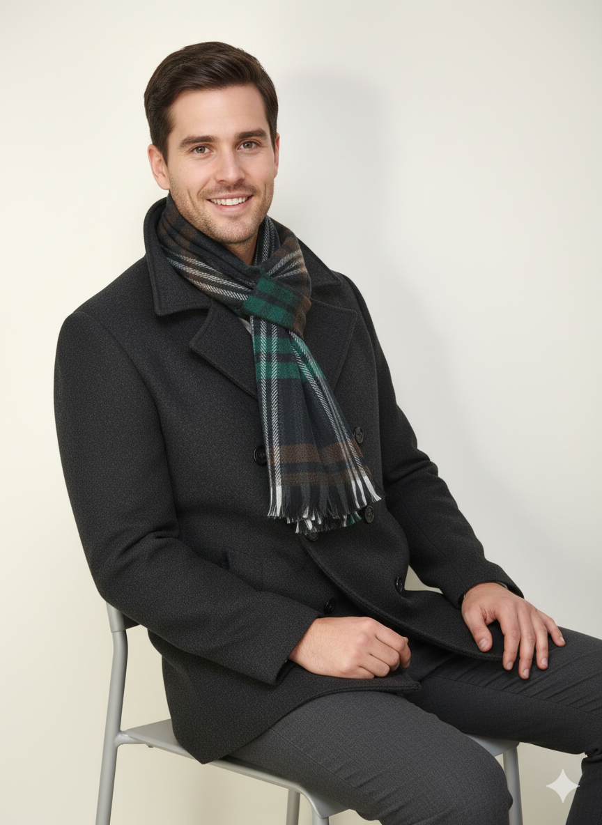 Oppland Erkek Kışlık Atkı Çizgili Pamuklu Örme Püsküllü Yumuşak Dokulu Şık Ve Sıcak Tutan Model