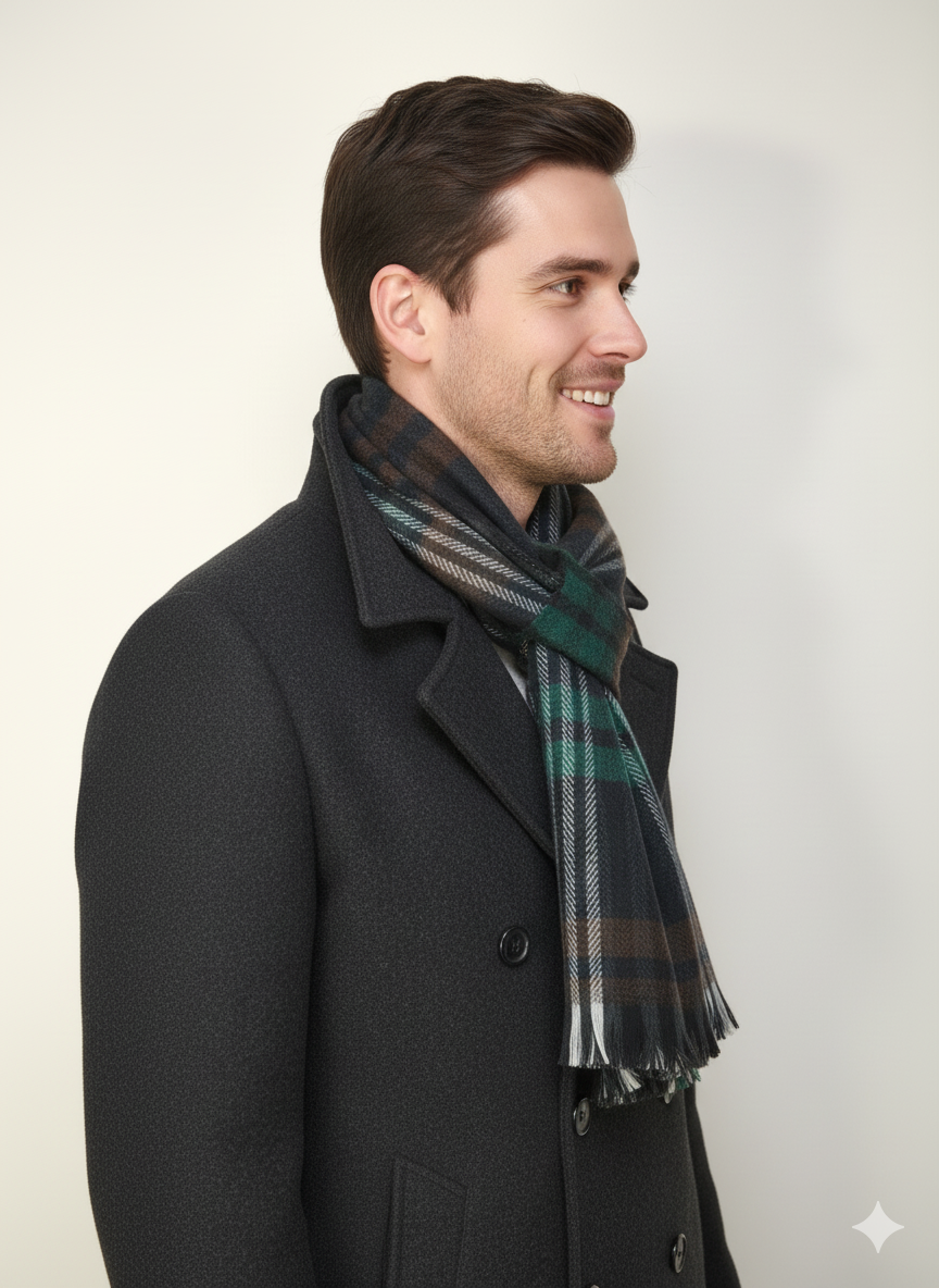 Oppland Erkek Kışlık Atkı Çizgili Pamuklu Örme Püsküllü Yumuşak Dokulu Şık Ve Sıcak Tutan Model