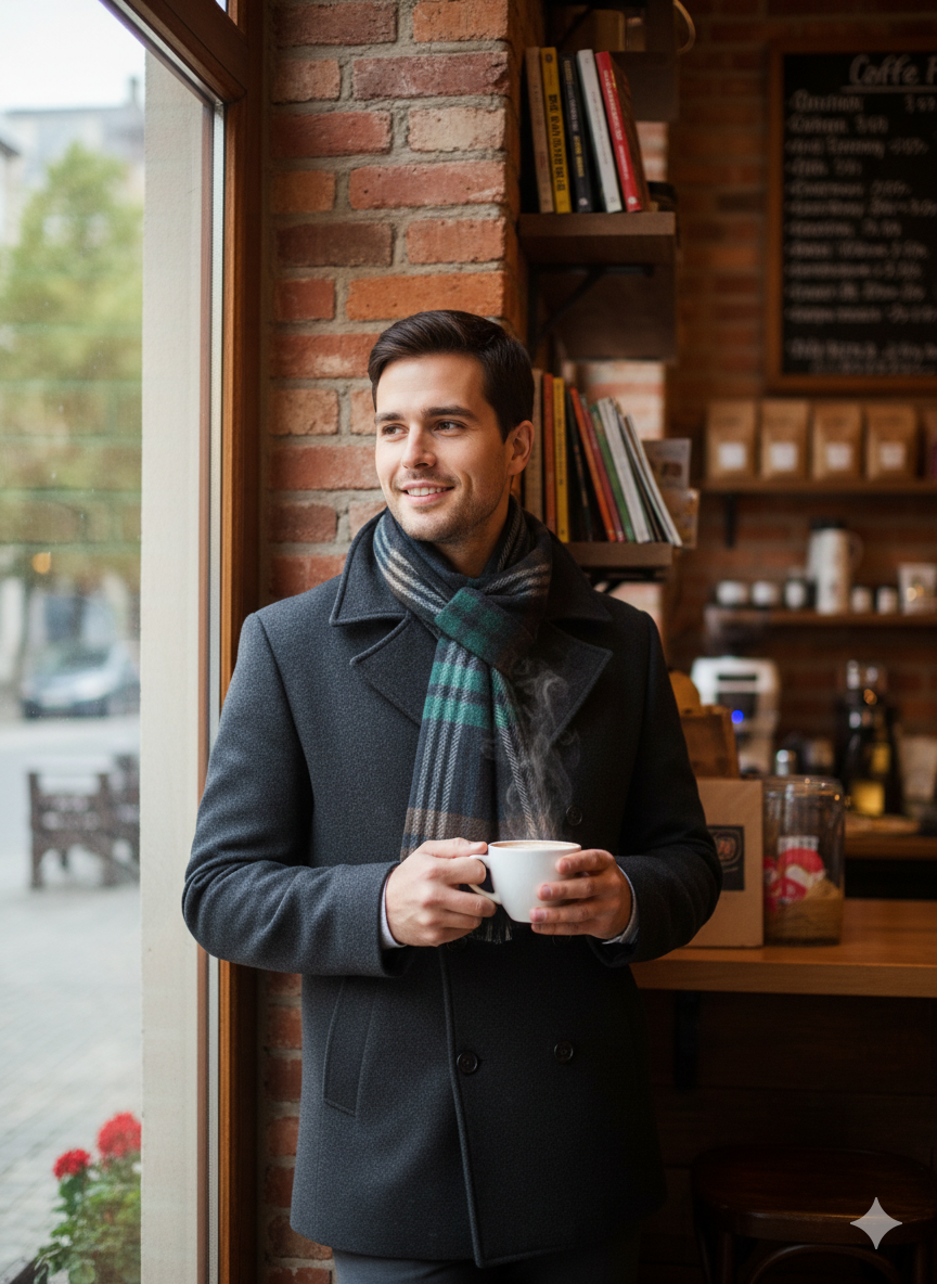 Oppland Erkek Kışlık Atkı Çizgili Pamuklu Örme Püsküllü Yumuşak Dokulu Şık Ve Sıcak Tutan Model