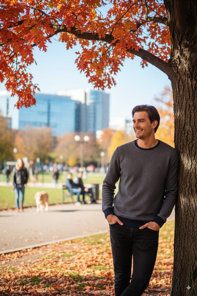 Erkek Kışlık Düğmeli Bisiklet Yaka Armalı Uzun Kollu Kırçıllı Şardonlu Pamuklu Dokuma Kazak