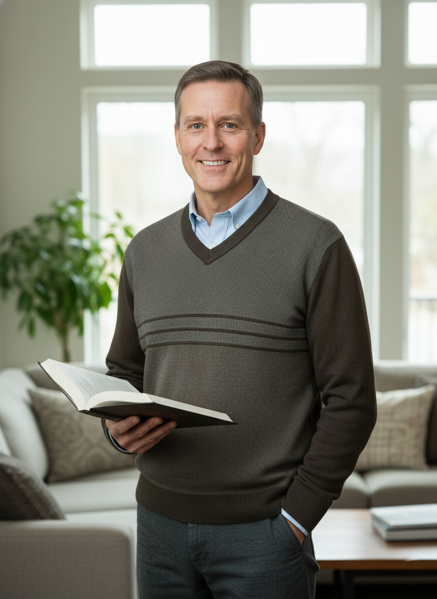 Oppland Erkek Kışlık Kazak Rahat Kesim Triko Dokuma V Yaka Desenli Klasik ve Şık