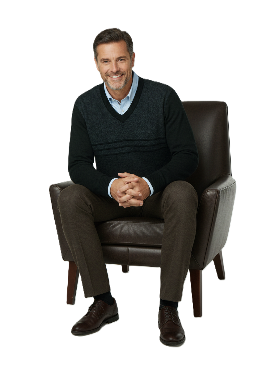 Oppland Erkek Kışlık Kazak Rahat Kesim Triko Dokuma V Yaka Desenli Klasik ve Şık