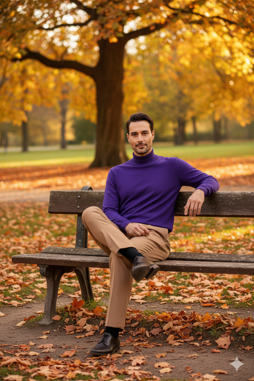 Erkek Kışlık Yarım Balıkçı Yaka Kazak Pamuklu Marina Örme Uzun Kollu Düz Renk Rahat Kesim