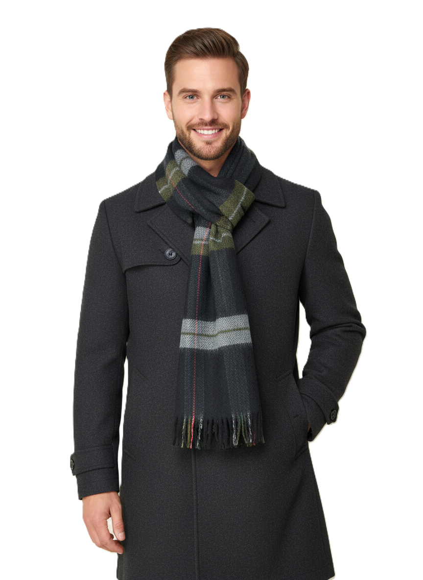 Oppland Erkek Kışlık Atkı Çizgili Pamuklu Örme Püsküllü Yumuşak Dokulu Şık Ve Sıcak Tutan Model