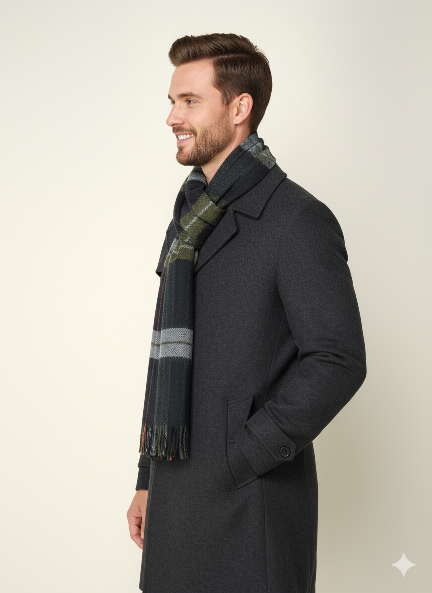 Oppland Erkek Kışlık Atkı Çizgili Pamuklu Örme Püsküllü Yumuşak Dokulu Şık Ve Sıcak Tutan Model