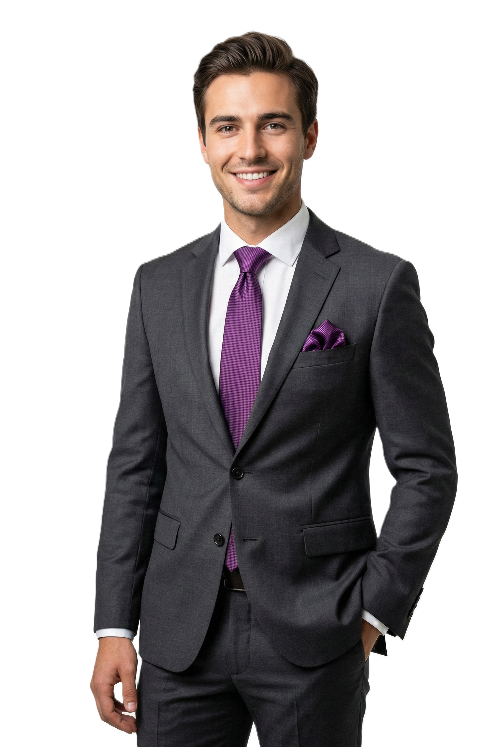 Erkek Kravat Klasik Mendilli Şık Kolay Şekil Alan Leke Tutmaz Küçük Kare Desenli Dar Tasarım