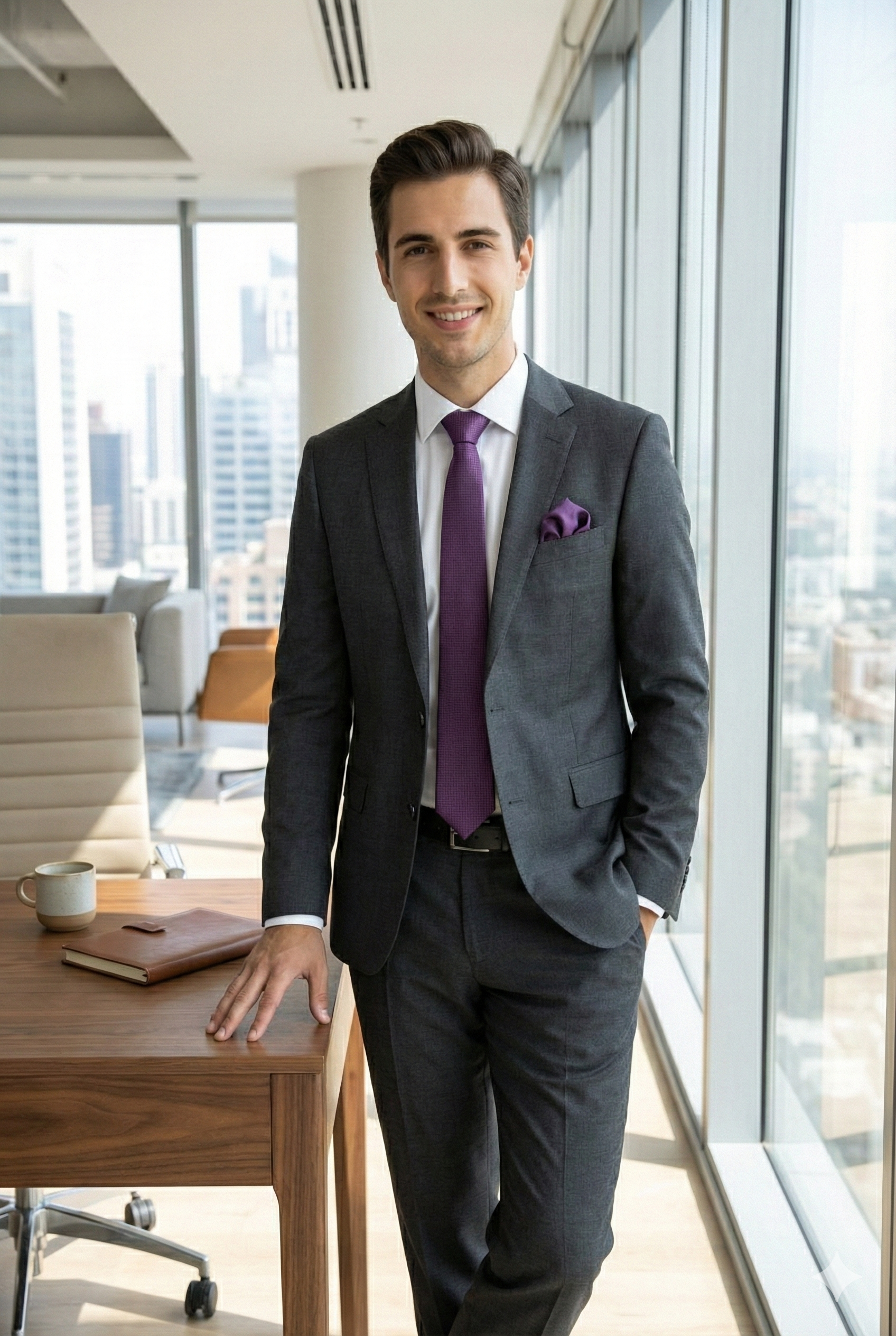 Erkek Kravat Klasik Mendilli Şık Kolay Şekil Alan Leke Tutmaz Küçük Kare Desenli Dar Tasarım