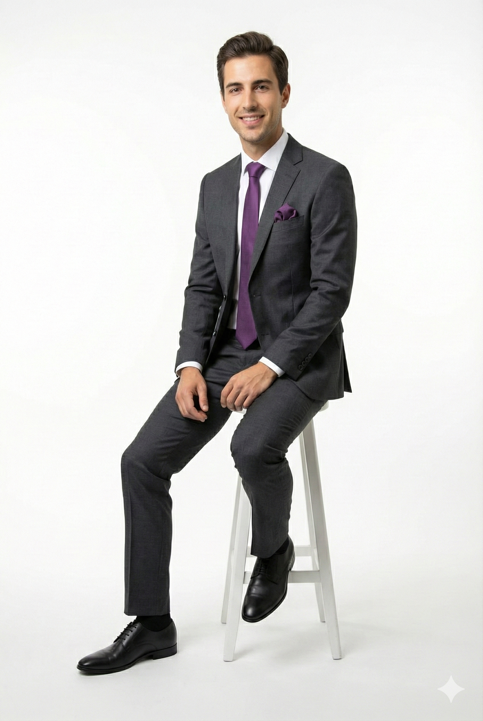 Erkek Kravat Klasik Mendilli Şık Kolay Şekil Alan Leke Tutmaz Küçük Kare Desenli Dar Tasarım