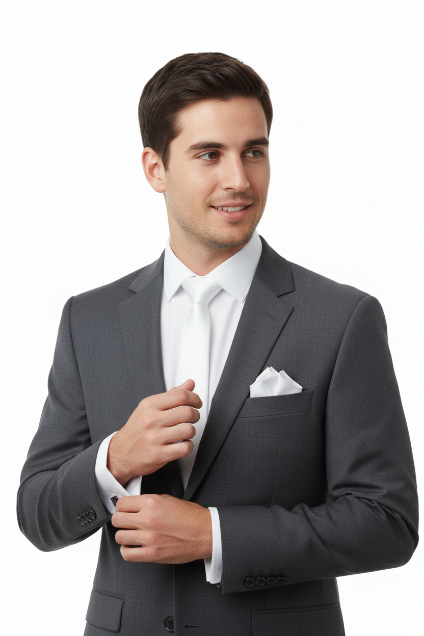 Oppland Erkek Mat Saten Kumaş Kravat Klasik Mendilli Şık Kolay Şekil Alabilen Leke Tutmaz Slim Model ince Uyumlu Tasarım