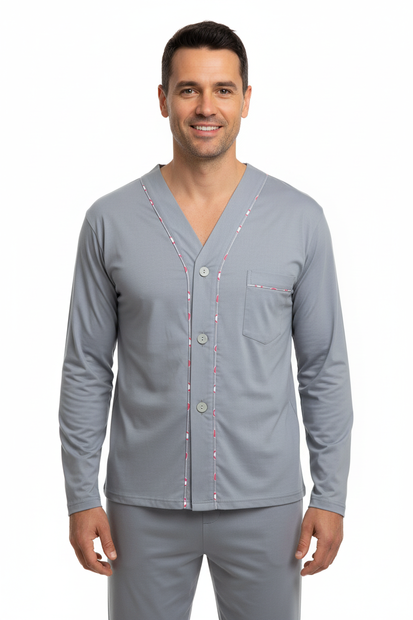 Oppland Erkek Pijama Takımı Pamuk Kumaş Klasik Model Cepli Rahat Tam Kalıp OPEPT26PIEROMOD94