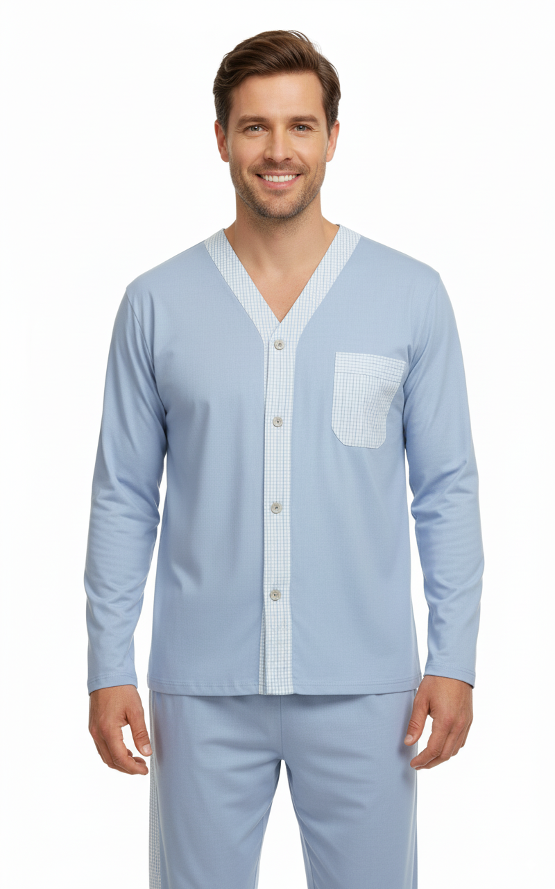 Oppland Erkek Pijama Takımı Pamuk Kumaş Klasik Model Cepli Rahat Tam Kalıp OPEPT26PIEROMOD94