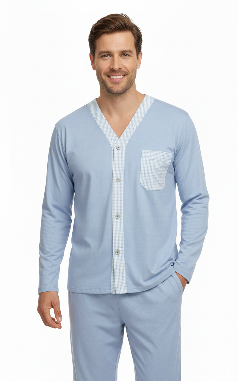 Oppland Erkek Pijama Takımı Pamuk Kumaş Klasik Model Cepli Rahat Tam Kalıp OPEPT26PIEROMOD94