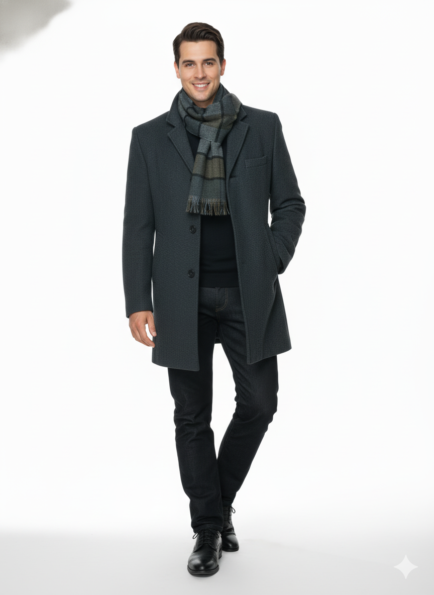 Oppland Erkek Kışlık Atkı Çizgili Pamuklu Örme Püsküllü Yumuşak Dokulu Şık Ve Jakarlı Model