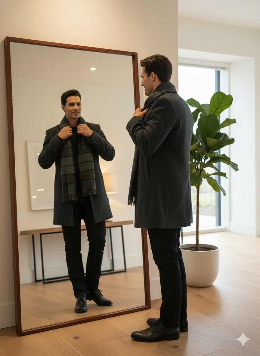 Oppland Erkek Kışlık Atkı Çizgili Pamuklu Örme Püsküllü Yumuşak Dokulu Şık Ve Jakarlı Model