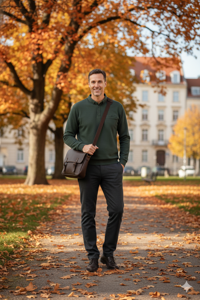 Oppland Erkek Kışlık Kazak Polo Yaka Oxford Fleto Cepli Dokulu Rahat Kesim Tam Kalıp