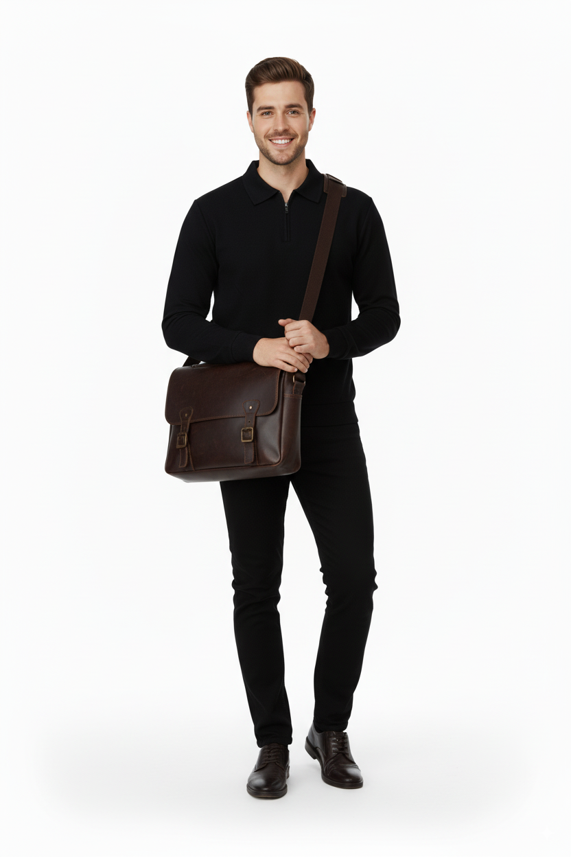 Erkek Kışlık Kazak Pamuklu Dokuma Yarım Fermuarlı Polo Yaka Uzun Kollu Düz Renk Rahat Kesim